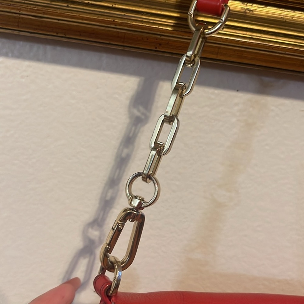 Tory Burch Foldover Leather Bag with Chain Detail - Picture 7 of 8